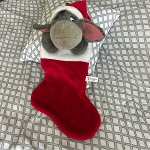 Disney Eye ore Red Plush Stocking with Mickey Tag